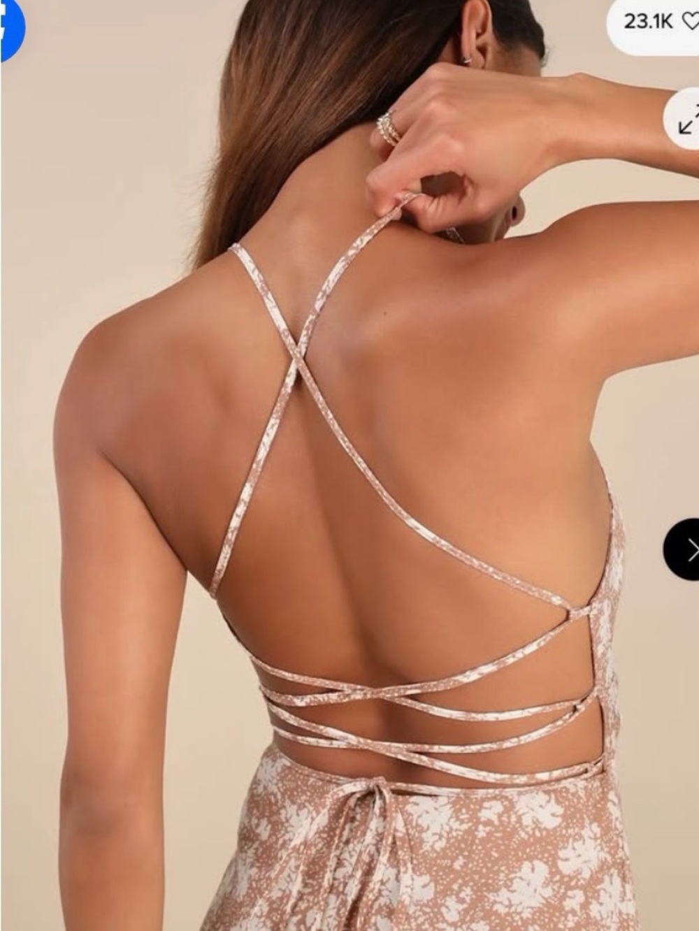 NWT Backless Floral Spaghetti Strap Dress